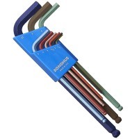 69499 BONDHUS SET 9 COLORGUARD™ BALL END L-WRENCHES - LONG ARM (1.5-10MM)